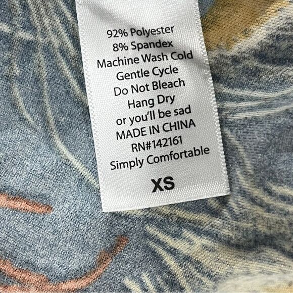 LuLaRoe Carly feather print Casual hi-low Midi dress size XS - Picture 9 of 11